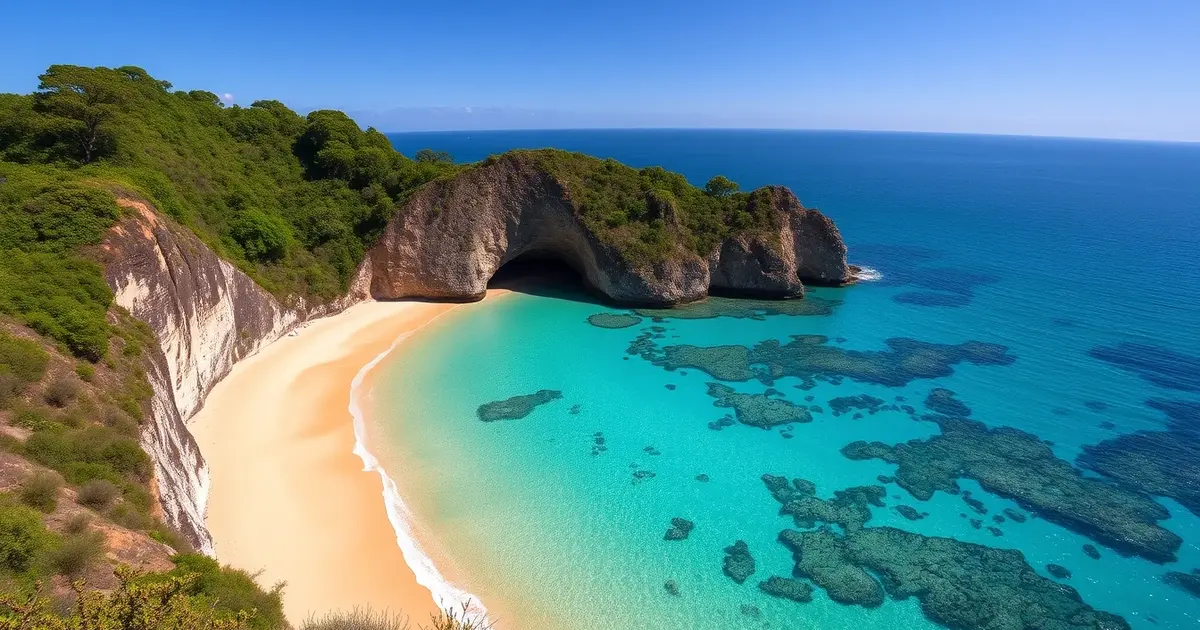 Baía do Sancho Fernando de Noronha Brazil perfect beach golden sand turquoise waters verdant cliffs pristine cove